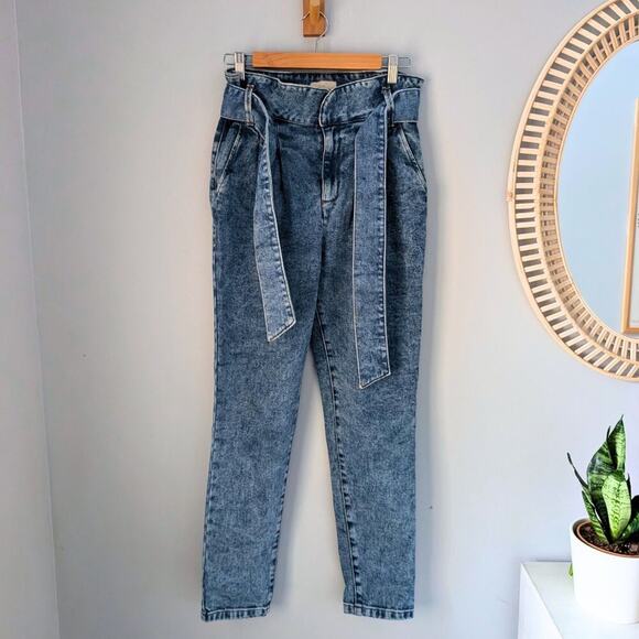SEZANE Austin Jeans, paperbag waist, US 2/FR 34, bleached denim, EUC - Picture 1 of 10